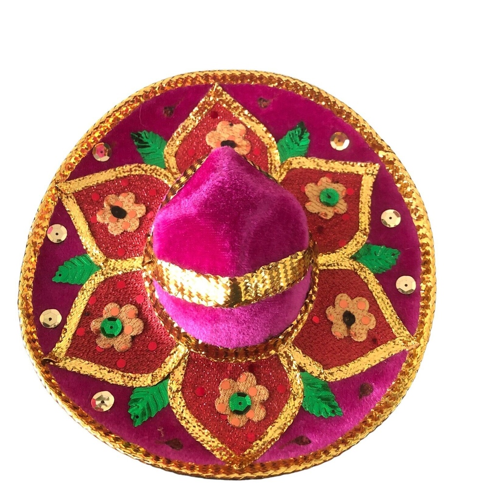 Salazar Sombrerito Mariachi Hat Decor Colorful Pink Mini 7 " Sombrero
